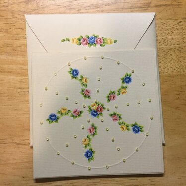 Rub On Flowers and Beads Card