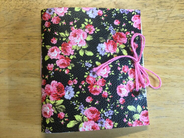 Flowery faux leather