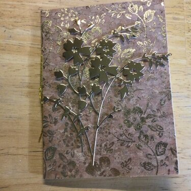 Gold flowery faux leather with die cuts