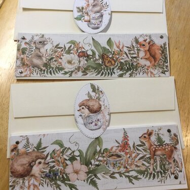 Two more animal and flower cards in acetate
