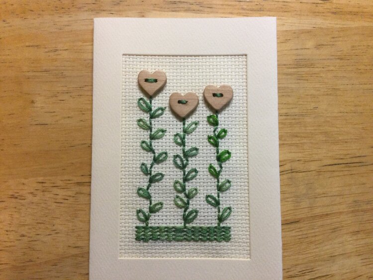 Heart Buttons with Embroidery