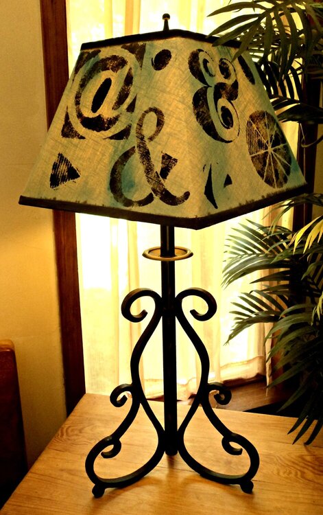 Stenciled Lamp Shade