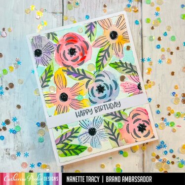 Watercolor Tussy Mussy Floral Background