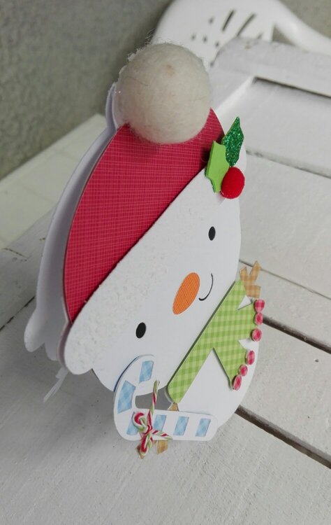 SNOWMAN SHAPED CARD