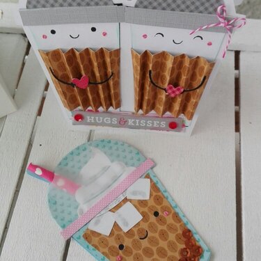 I LOVE CAFFE' SHAPED CARDS