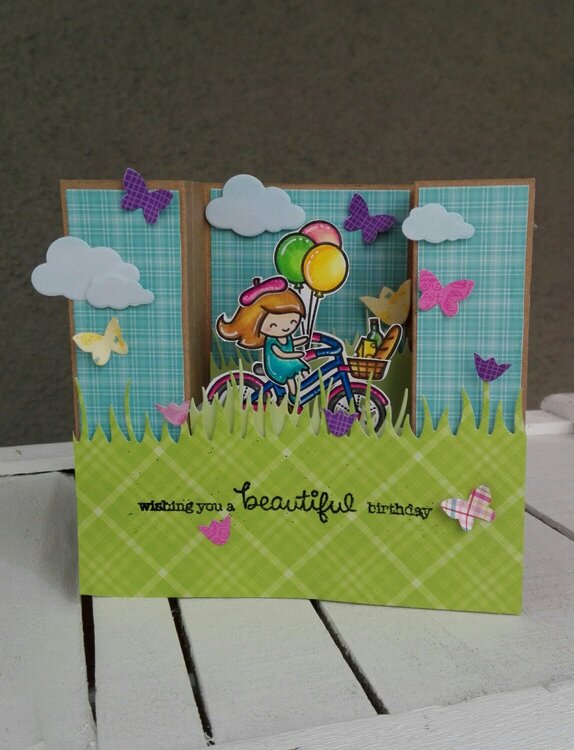 &quot;WHISHING YOU A BEAUTIFUL BIRTHDAY&quot;CENTER BOX CARD