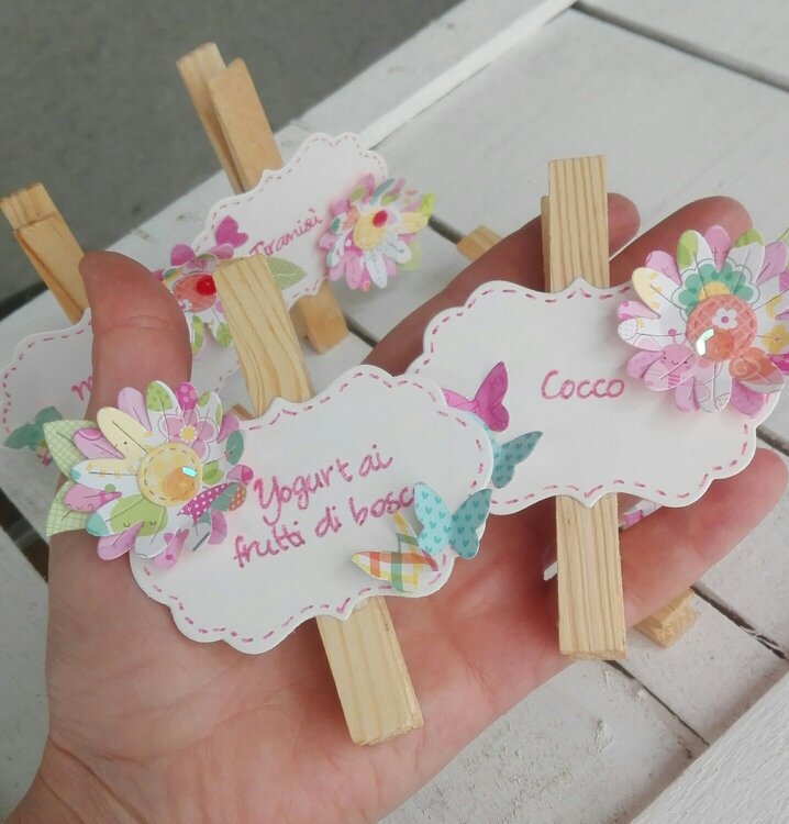 ALTERED WOOD CLOTHESPIN FOR OUR SWEET TABLE