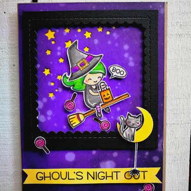 "GHOUL'S NIGHT OUT" HALLOWEEN CARD