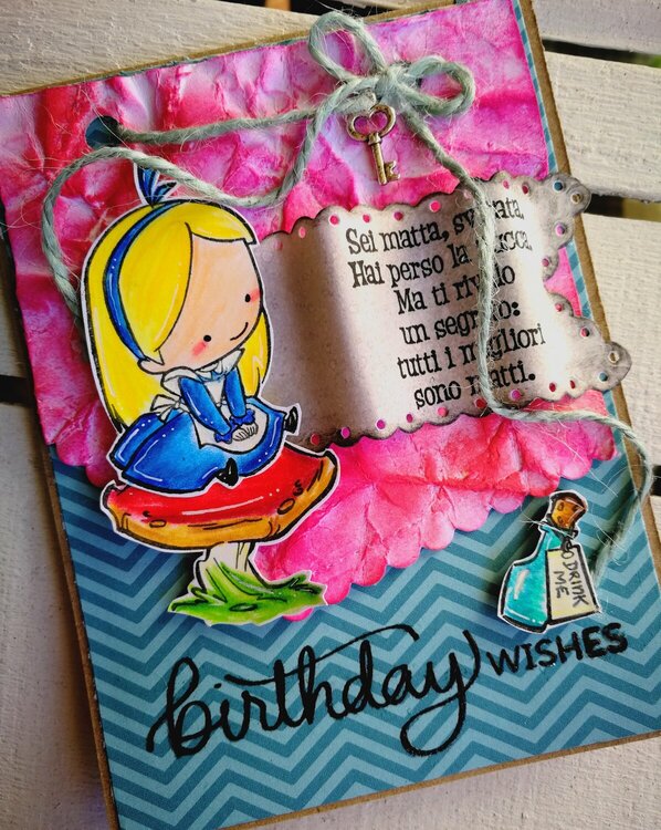 &quot;BIRTHDAY WISHES&quot; CARD FOR A LITTLE (OR NOT) ALICE IN WONDERLAND