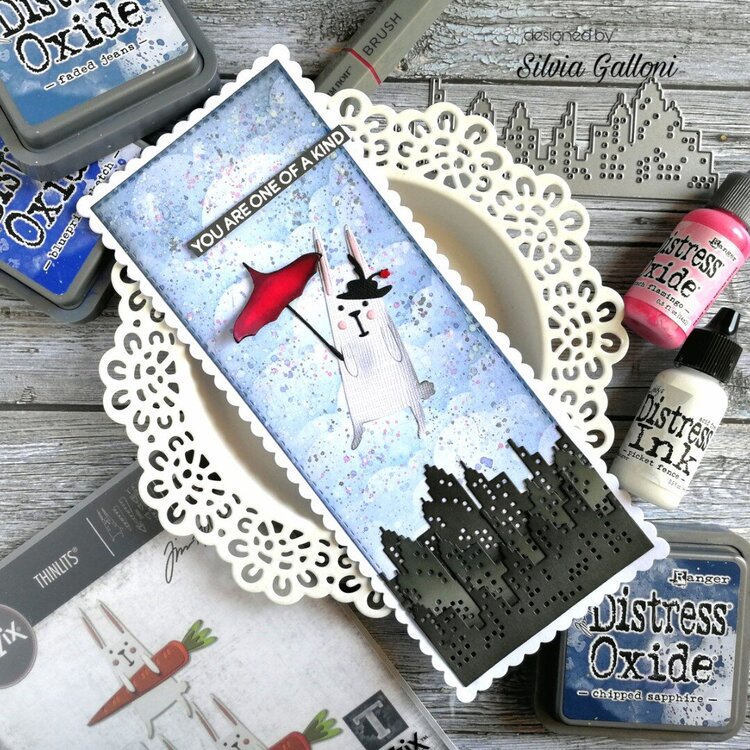 Bunny Poppins slimline card