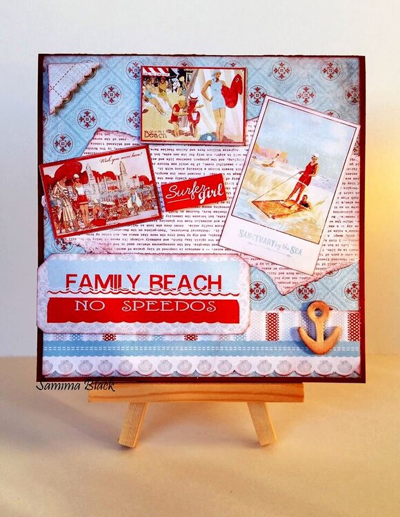 Beach Themed Card- Family Beach