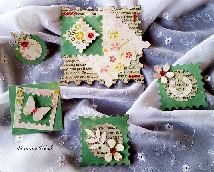 Embellishments for quick cards, tags and gift packaging # 2