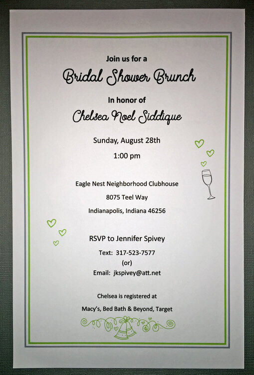 Bridal Shower Invitation (side 2)