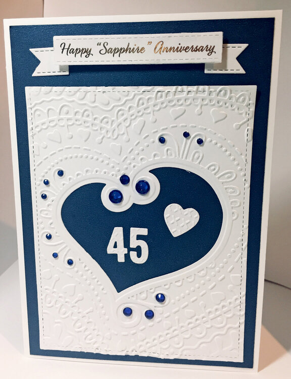 45th Wedding Anniversary Card (Sapphire Anniversary)