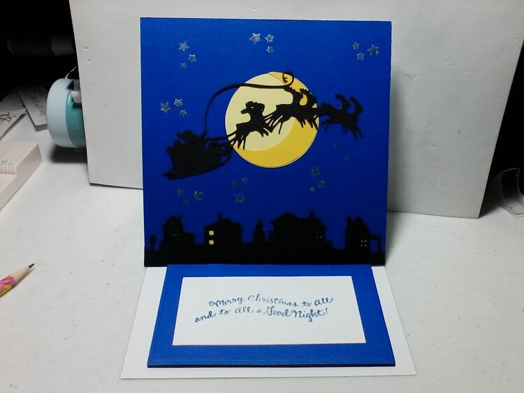 Santa Silhouette easel card