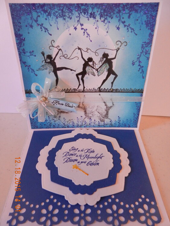 Dancing in the moonlight reflection easel card