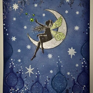 Moonlight and Stars Fairy card