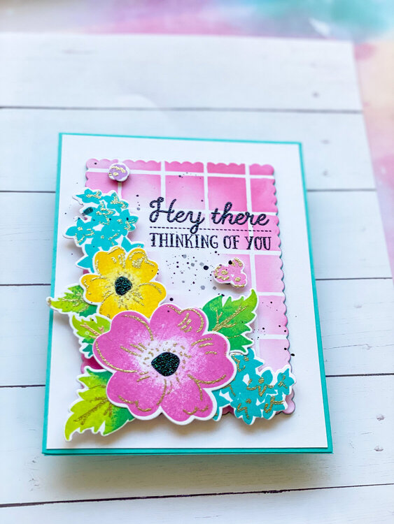 Floral and grid card