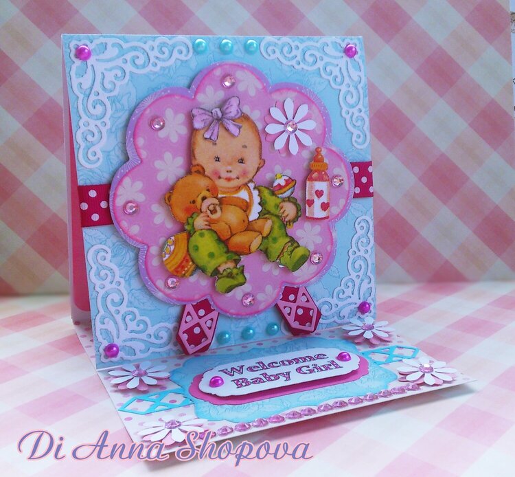 Baby Girl Easel Card