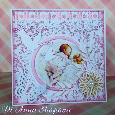Welcome baby girl card