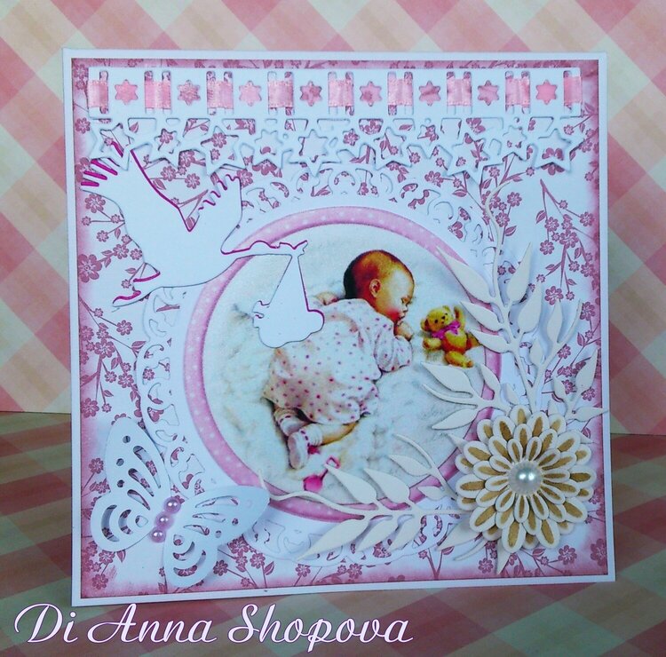 Welcome baby girl card