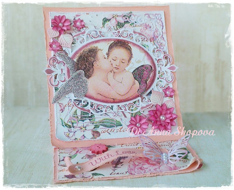 Shabby Angels Easel Card by Di Anna Shopova