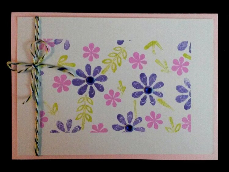 Simple card made with floral stamps