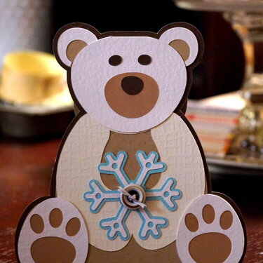 Teddy Bear Snowflake Card