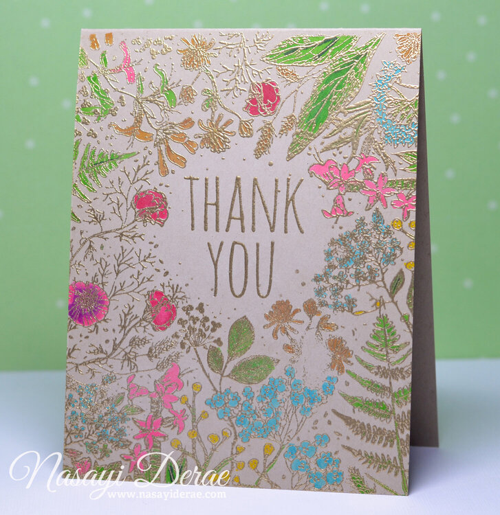 Thank You Floral Sketch Card