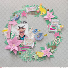 Christmas Wreath - Pink Pailsee Paige Evans DT