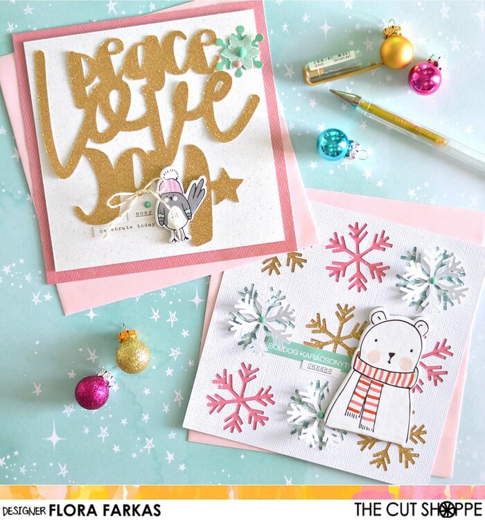 5 minutes Xmas cards with cut files
