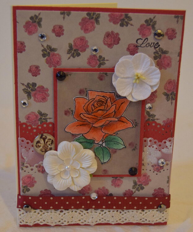 Love card with roses