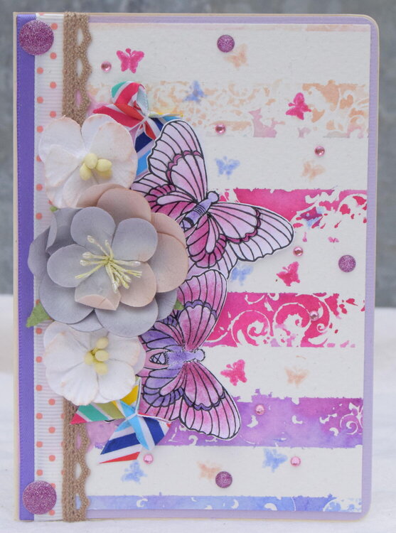 Striped butterfly card