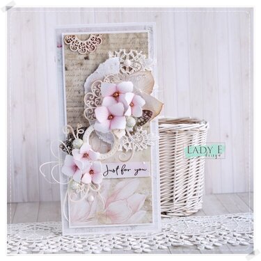 Brow &amp; Pink Card with paper flowers