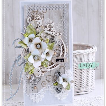 Card with paper flowers