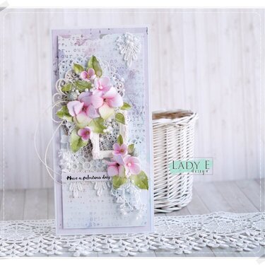 Pastel Card with paper flowers