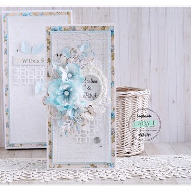 Wedding Card with touch of blue