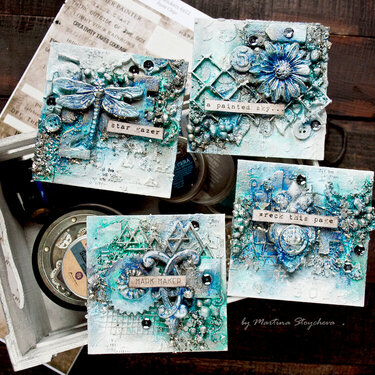 Mixed Media Square ATC Cards