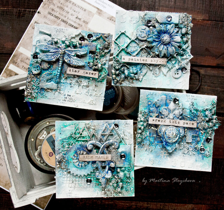 Mixed Media Square ATC Cards