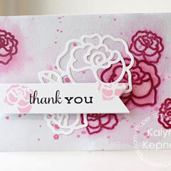 Watercolor Roses Thank You Card