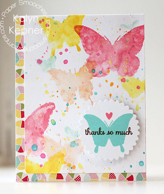 Watercolor Butterfly Thanks Card