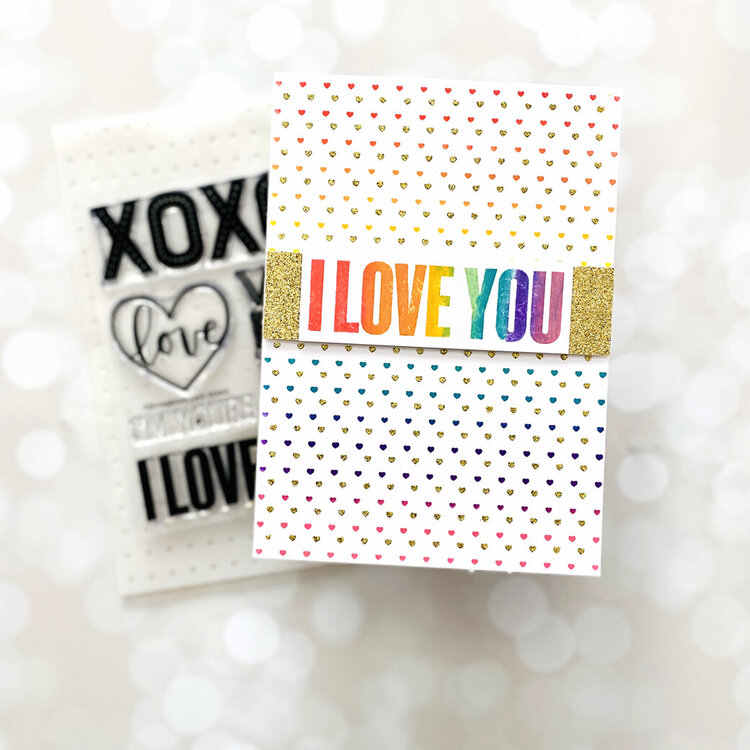 Mini Hearts Stencil with XOXO stamp set