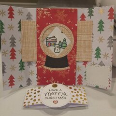 Christmas shutter card - open