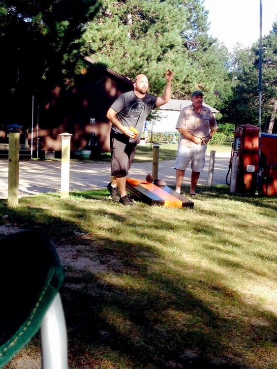 Dave and Ron playing Bean Bags