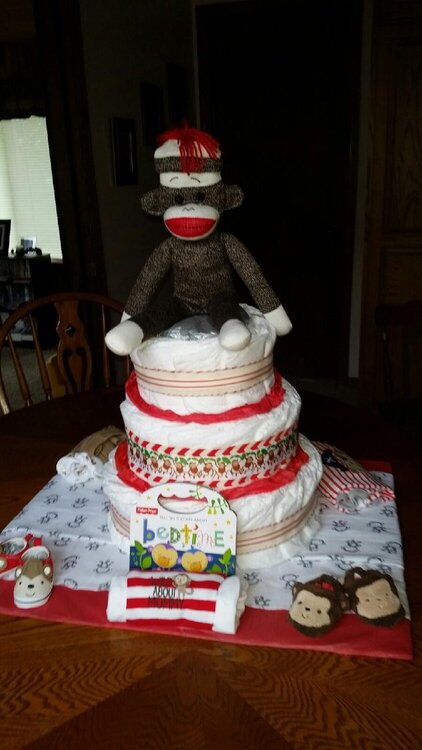 Monkey Diaper Cake Front