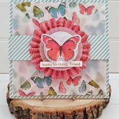 Butterfly triangle gatefold card