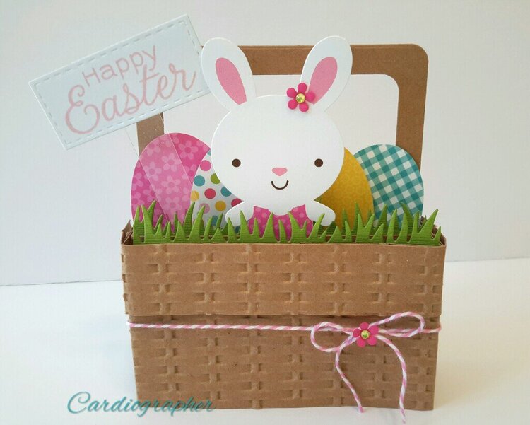 Easter basket pop up box card - bunny