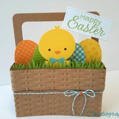Easter basket pop up box card - chick