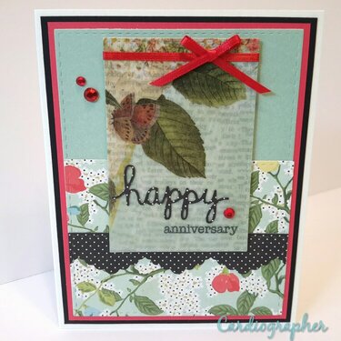 Happy anniversary - red, black and mint