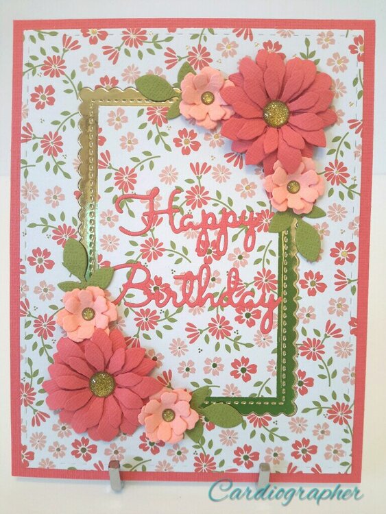 Peach and coral floral birthday